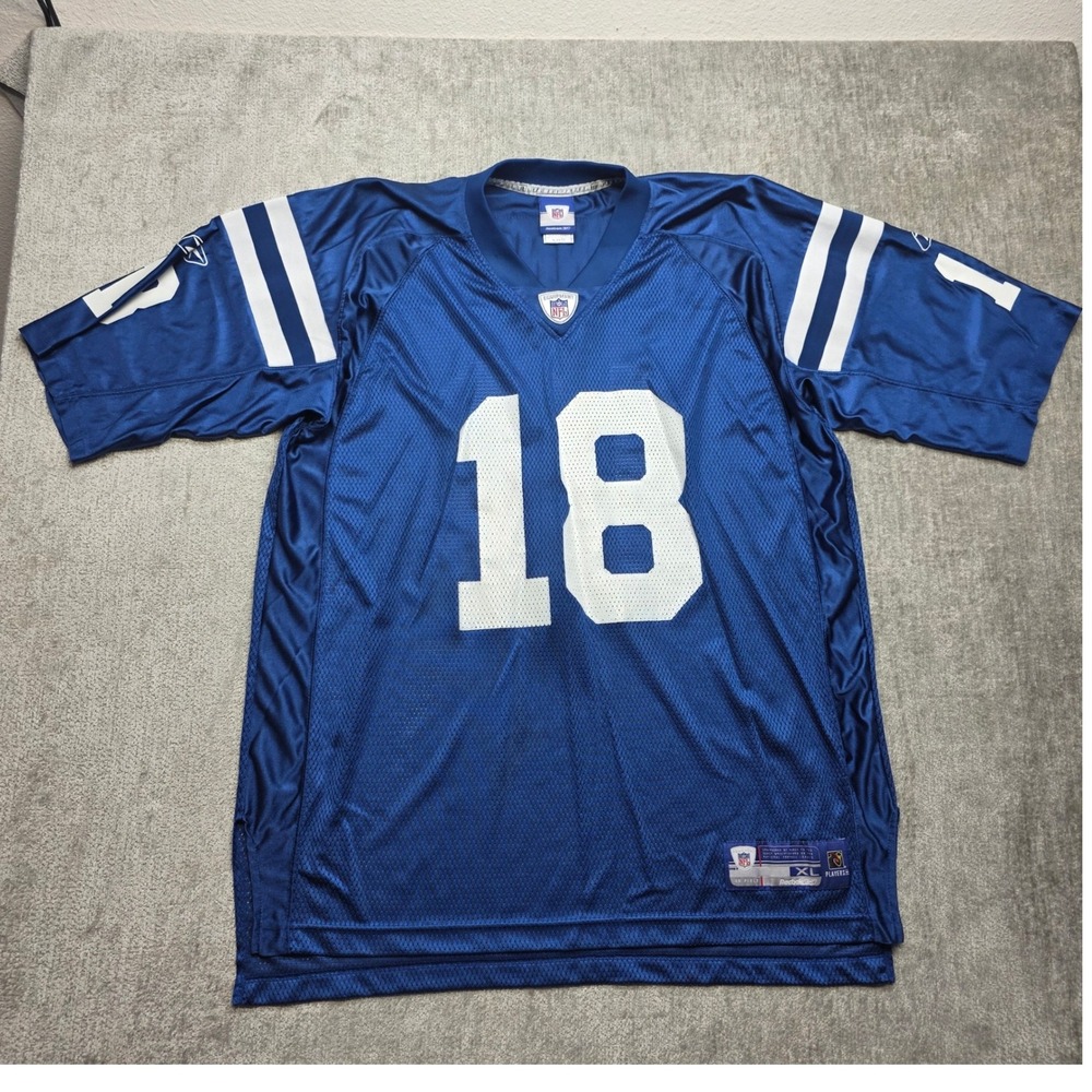 Reebok NFL Indianapolis Colts Peyton Manning 18 Jersey Mens XL Blue Football